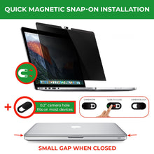 Load image into Gallery viewer, Magnetic Privacy Filter for Macbook, Comes with Camera Cover Slide, Provide Privacy, Anti-Blue Light and Anti-Glare
